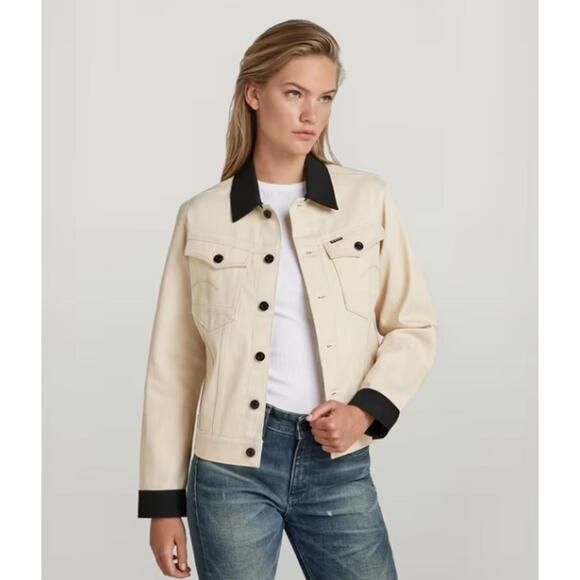 Jackets & Blazers - NWT G-Star RAW Arc 3D Denim Jacket PM Women’s Ecru Raw Denim Size XS